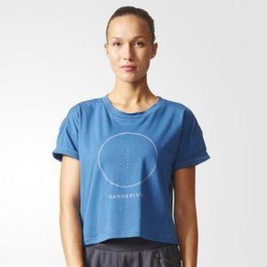 adidas x Wanderlust Graphic Crop Tee Size LARGE